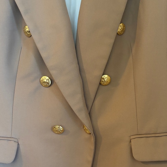 Banana Republic Tan Double-Breasted Blazer with Gold Buttons - Picture 3 of 7